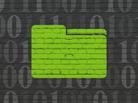 Business concept: Folder on wall background Stock Illustration