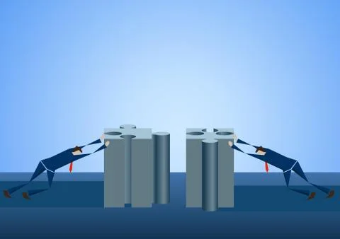 Business concept. Forces join Stock Illustration