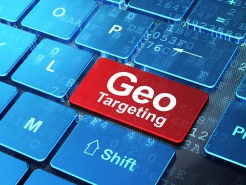Business concept: Geo Targeting on computer keyboard background Stock Illustration