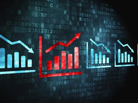 Business concept: Graph on digital background Illustrazione stock