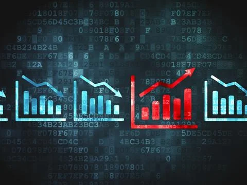 Business concept: Graph on digital background Stock Illustration