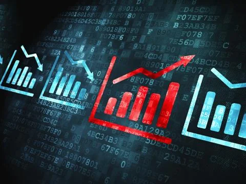 Business concept: Graph on digital background Stock Illustration