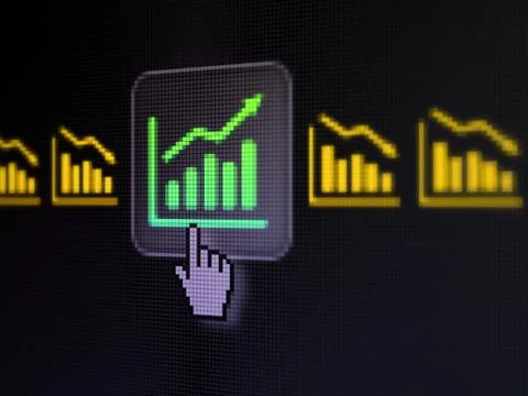 Business concept: Graph on digital computer screen Illustrazione stock