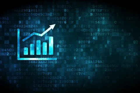 Business concept: Growth Graph on digital background Stock Illustration
