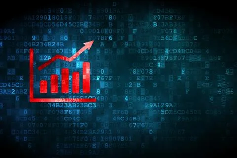 Business concept: Growth Graph on digital background Stock Illustration