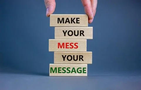 Business concept growth success process. Wood blocks on grey background, copy Stock Photos