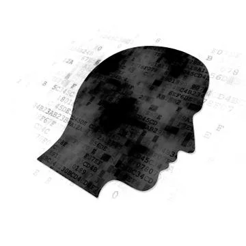 Business concept: Head on Digital background イラスト素材