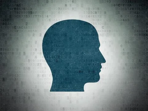 Business concept: Head on Digital Data Paper background Stockillustratie