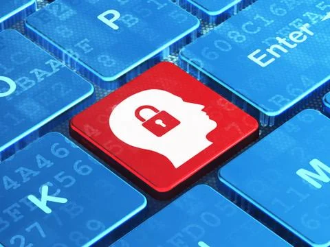 Business concept: Head With Padlock on computer keyboard background イラスト素材