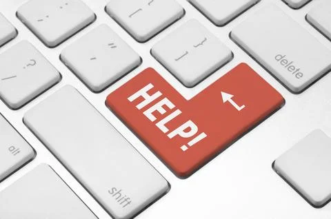 Business concept: Help key on the computer keyboard Illustrazione stock