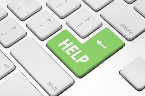 Business concept: Help key on the computer keyboard Stock Photos