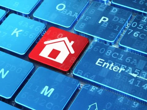 Business concept: Home on computer keyboard background Stock Illustration
