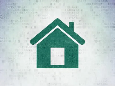 Business concept: Home on Digital Data Paper background Stock Illustration