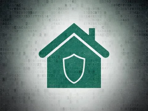 Business concept: Home on Digital Data Paper background Ilustração Stock