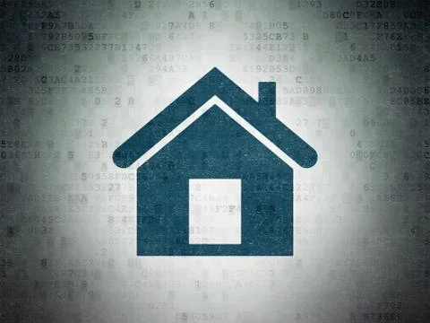 Business concept: Home on Digital Data Paper background Stock Illustration