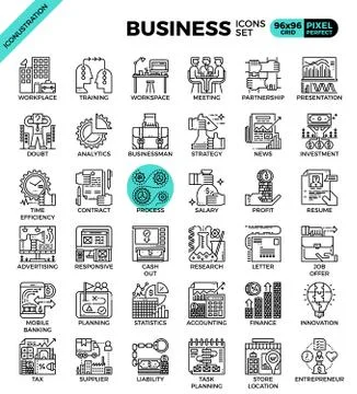 Business concept icon illustration set Illustrazione stock