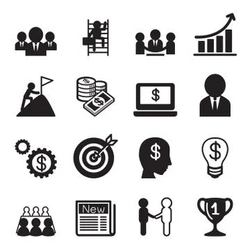 Business concept icon set Illustrazione stock