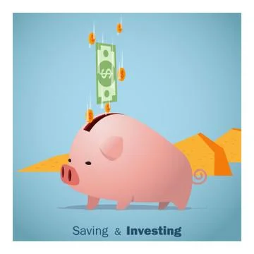 Business concept Idea  Saving and Investment Stock Illustration