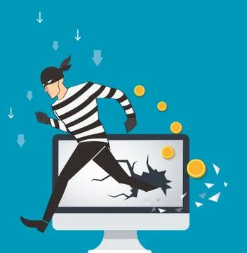 Business concept illustration of a hacker binary data Stockillustratie