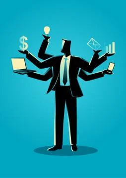 Business concept illustration for multitasking Stock Illustration
