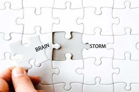 Business concept image of Missing jigsaw puzzle piece Illustrazione stock