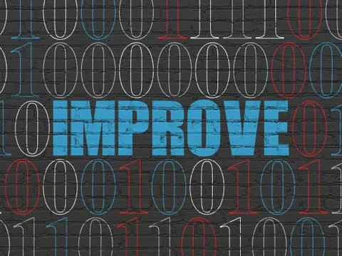 Business concept: Improve on wall background Stock-Illustration