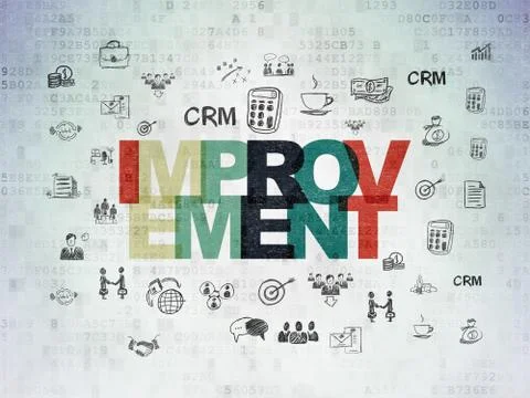 Business concept: Improvement on Digital Data Paper background Stock Illustration