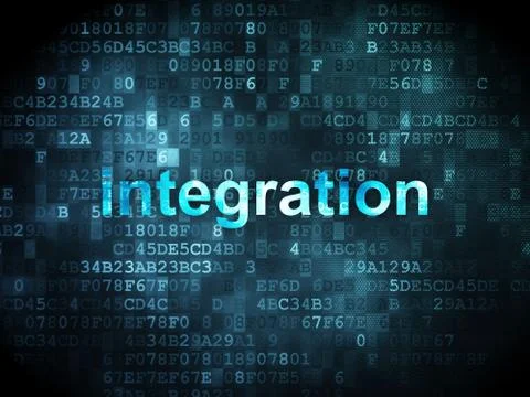 Business concept: integration on digital background Stock Illustration