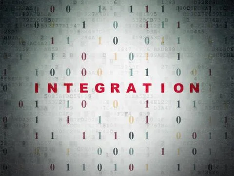 Business concept: Integration on Digital Data Paper background Illustrazione stock