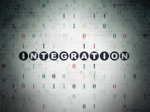 Business concept: Integration on Digital Data Paper background Illustrazione stock