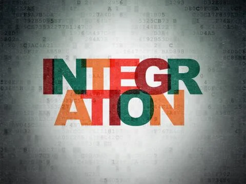 Business concept: Integration on Digital Data Paper background Stock Illustration