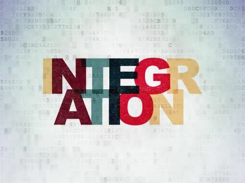 Business concept: Integration on Digital Data Paper background Stock Illustration