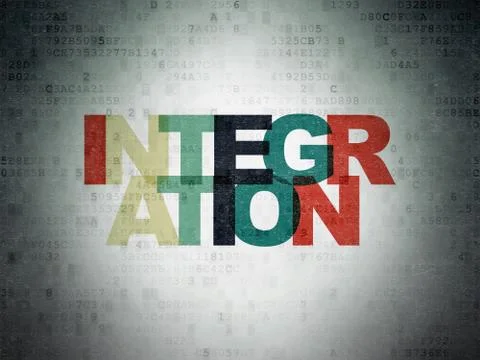 Business concept: Integration on Digital Data Paper background Stock Illustration