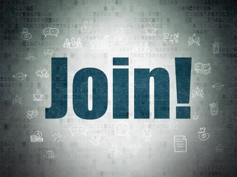 Business concept: Join! on Digital Data Paper background 스톡 일러스트