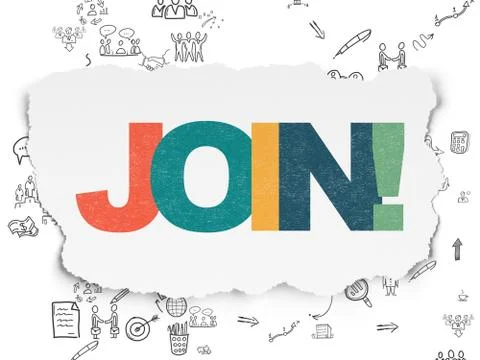 Business concept: Join! on Torn Paper background Stock Illustration