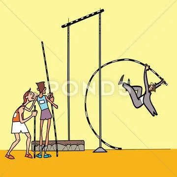 Business concept the jump Stock Illustration