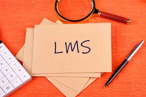 Business concept. Learning Management System LMS word on a postal envelope on 스톡 사진