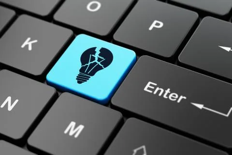 Business concept: Light Bulb on computer keyboard background Stock-Illustration