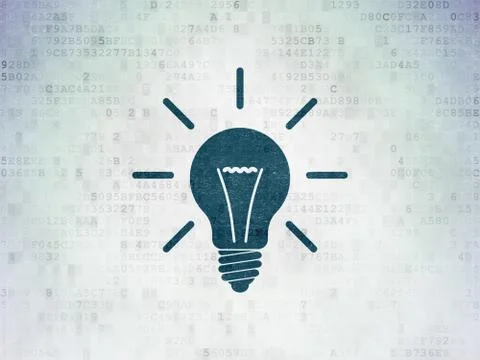 Business concept: Light Bulb on Digital Paper background 스톡 일러스트