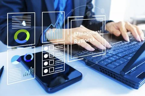 Business concept of management of work systems and networking of business s.. Stock Photos