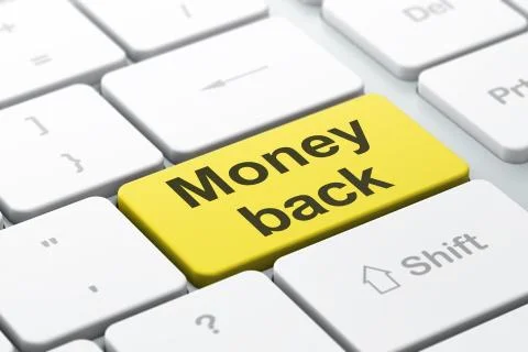 Business concept: Money Back on computer keyboard background Stock Illustration