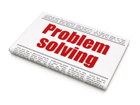 Business concept: newspaper headline Problem Solving Illustrazione stock