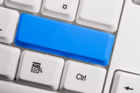 Business concept with notes and pc keyboard. Colourfull pc mockup keyboard with Stock Photos