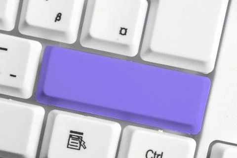 Business Concept With Notes And Pc Keyboard. Colourfull Pc Mock Up Keyboard With Stock Photos