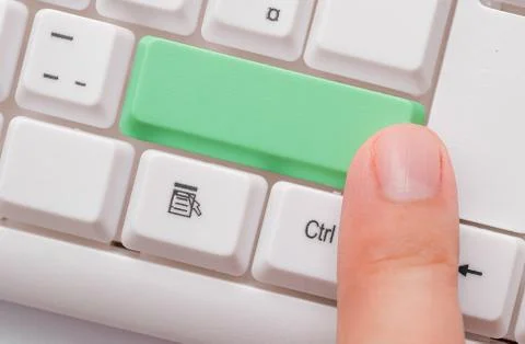Business Concept With Notes And Pc Keyboard. Colourfull Pc Mock Up Keyboard With Stock Photos
