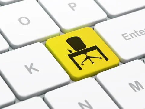 Business concept: Office on computer keyboard background Stock Illustration