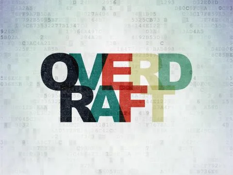 Business concept: Overdraft on Digital Paper background Ilustração Stock