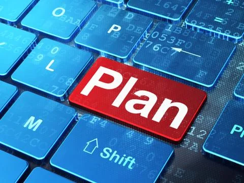 Business concept: Plan on computer keyboard background Stock Illustration