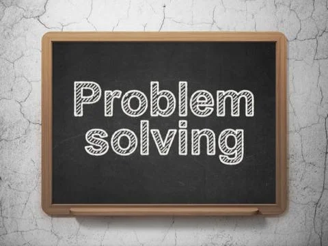 Business concept: Problem Solving on chalkboard background Stock Illustration