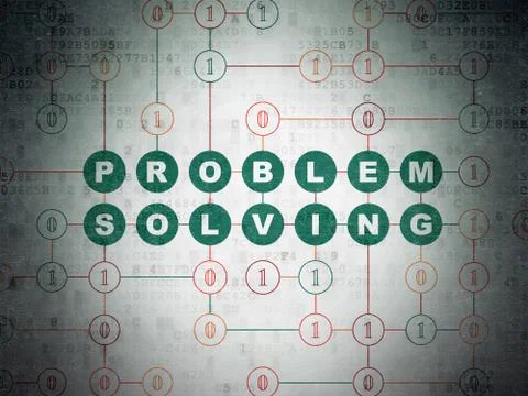 Business concept: Problem Solving on Digital Data Paper background Illustrazione stock